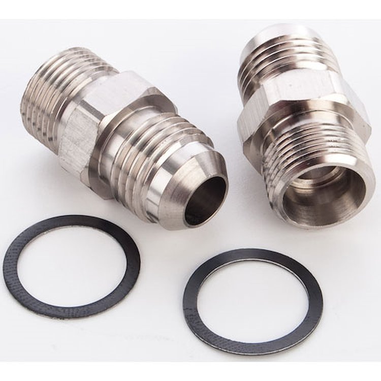 Carburetor Fuel Inlet AN Fittings -6 AN to 9/16 in.-24 [Electroless Nickel]