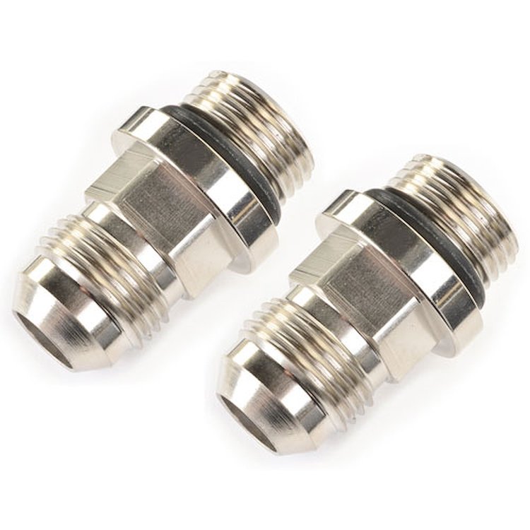 Carburetor Fuel Inlet AN Fittings -8 AN O-ring (3/4 in.-16) to -8 AN [Electroless Nickel]