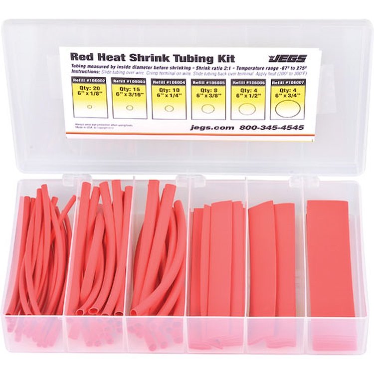 61-Piece Heat Shrink Tubing Kit Red