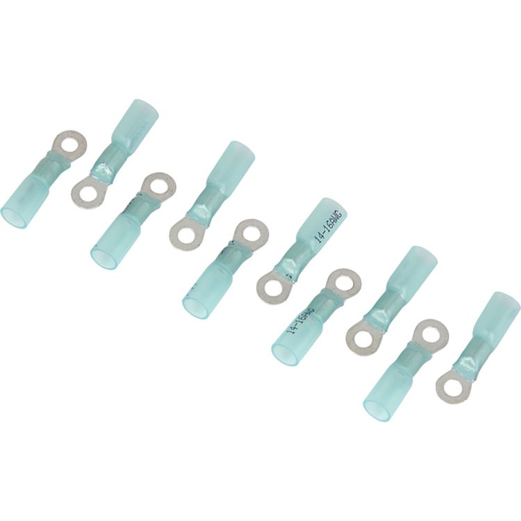 Heat Shrink Ring Terminals 14-16 AWG #8 Stud [10/pkg]