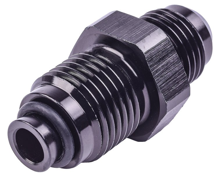 AN to Fuel Injection Adapter Fitting [-6 AN Male to 16mm x 1.5 Male with O-Ring Seal, Black]
