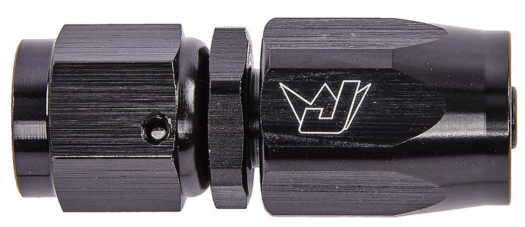 AN Straight Max Flow Swivel Hose End [-4 AN Female to -4 AN Hose, Black]