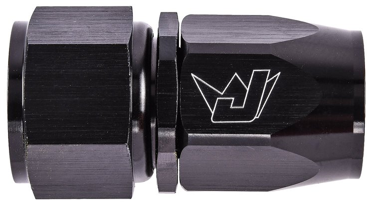 AN Straight Max Flow Swivel Hose End [-12 AN Female to -12 AN Hose, Black]