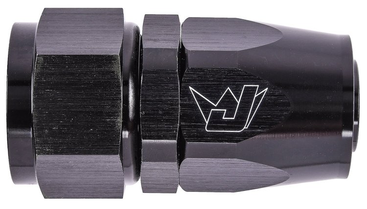 AN Straight Max Flow Swivel Hose End [-16 AN Female to -16 AN Hose, Black]