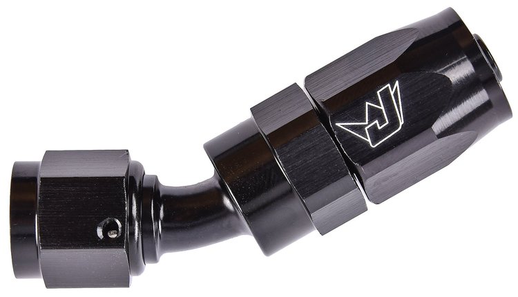 AN 30-Degree Max Flow Swivel Hose End [-6 AN Female to -6 AN Hose, Black]