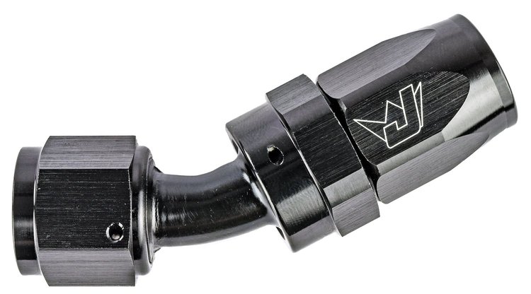 AN 30-Degree Max Flow Swivel Hose End [-8 AN Female to -8 AN Hose, Black]