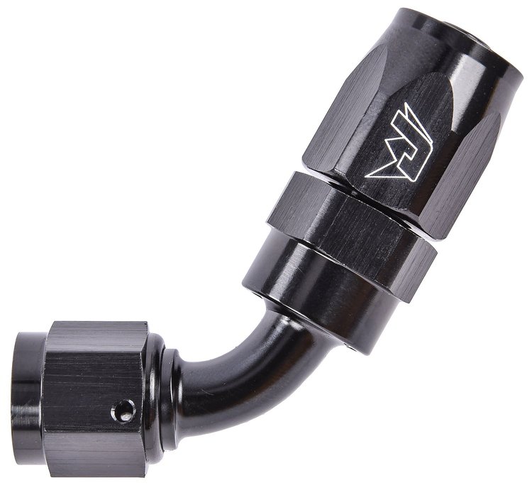 AN 60-Degree Max Flow Swivel Hose End [-6 AN Female to -6 AN Hose, Black]