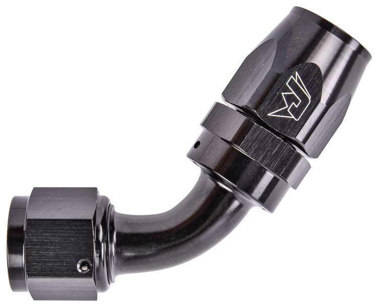 AN 60-Degree Max Flow Swivel Hose End [-10 AN Female to -10 AN Hose, Black]