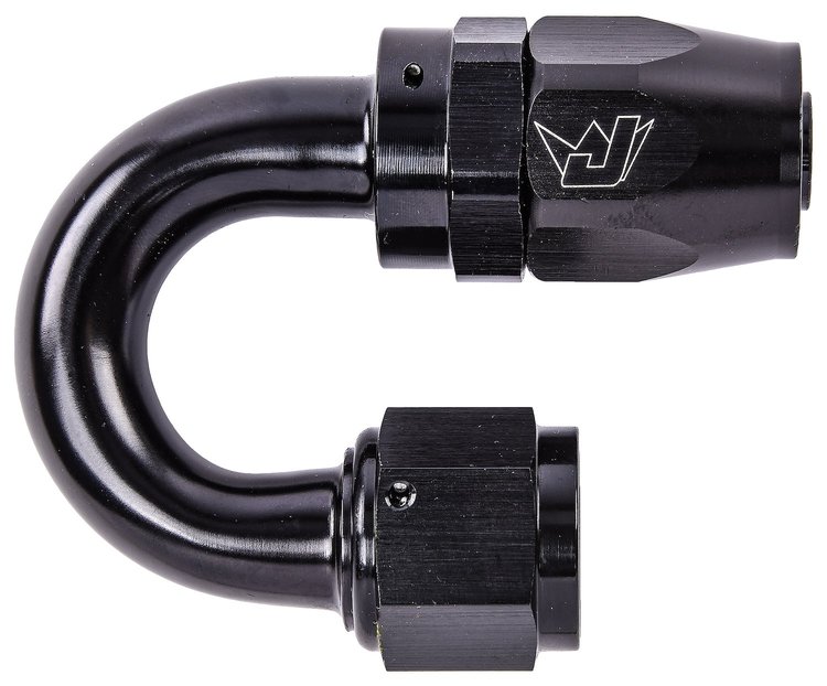 AN 180-Degree Max Flow Swivel Hose End [-10 AN Female to -10 AN Hose, Black]