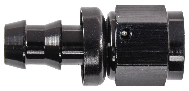 AN Straight Push-Loc Hose End Fitting [-6 AN Female Swivel to Push-Loc Hose, Black]