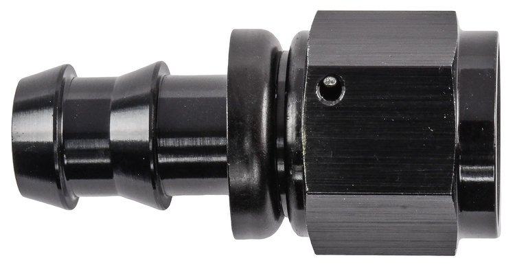 AN Straight Push-Loc Hose End [-8 AN Female Swivel to Push-Loc Hose, Black]
