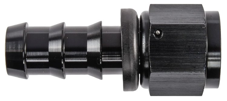 AN Straight Push-Loc Hose End [-10 AN Female Swivel to Push-Loc Hose, Black]