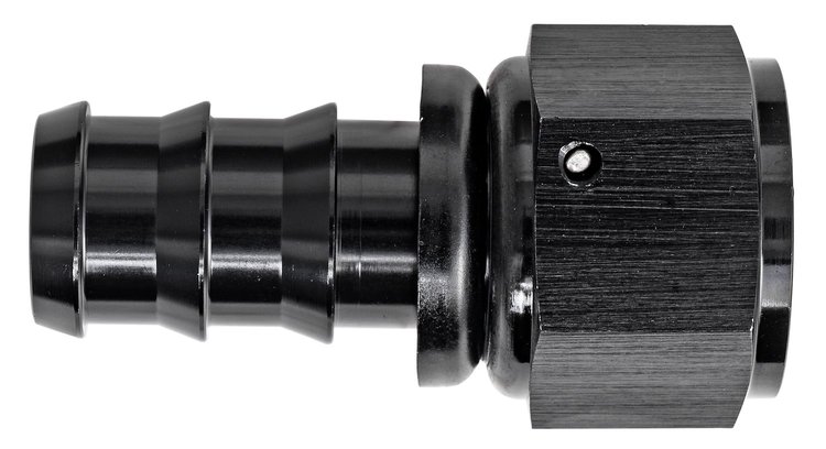 AN Straight Push-Loc Hose End [-12 AN Female Swivel to Push-Loc Hose, Black]
