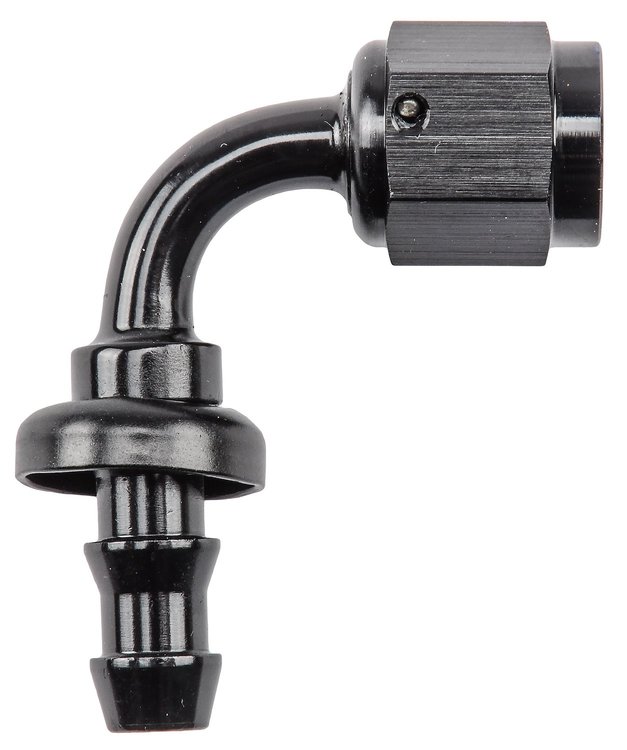 AN 90-Degree Push-Loc Hose End [-4 AN Female Swivel to Push-Loc Hose, Black]