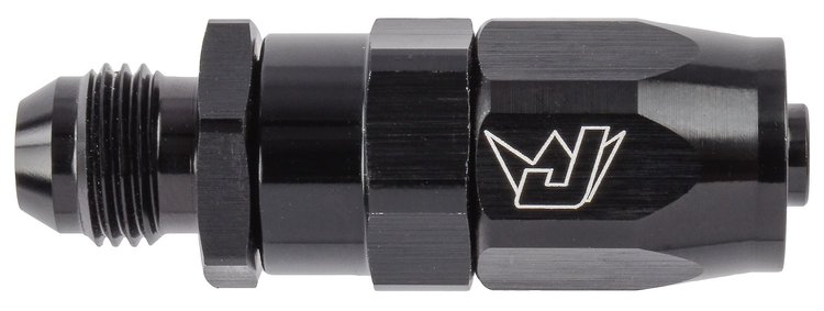 AN Male Straight Max Flow Swivel Hose End [-6 AN Male to -6 AN Hose, Black]