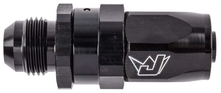 AN Male Straight Max Flow Swivel Hose End [-8 AN Male to -8 AN Hose, Black]