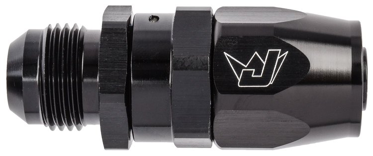 AN Male Straight Max Flow Swivel Hose End [-10 AN Male to -10 AN Hose, Black]
