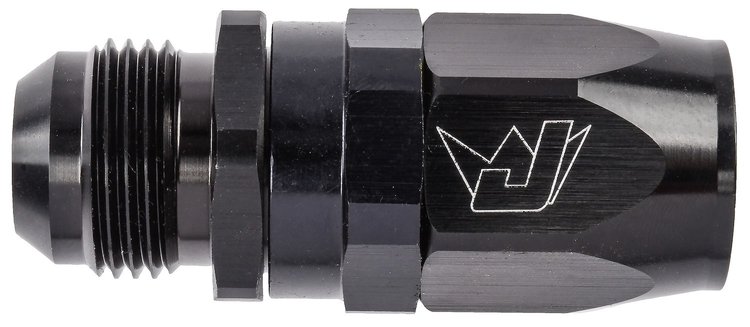 AN Male Straight Max Flow Swivel Hose End [-12 AN Male to -12 AN Hose, Black]