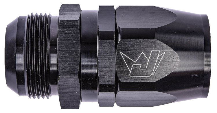 AN Male Straight Max Flow Swivel Hose End [-20 AN Male to -20 AN Hose, Black]