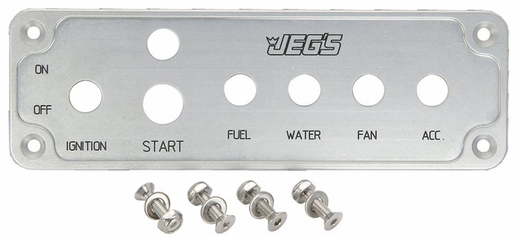 Ignition Switch/Start Button/4-Toggle Panel With Engraved Switch Labels and Epoxy Inlay