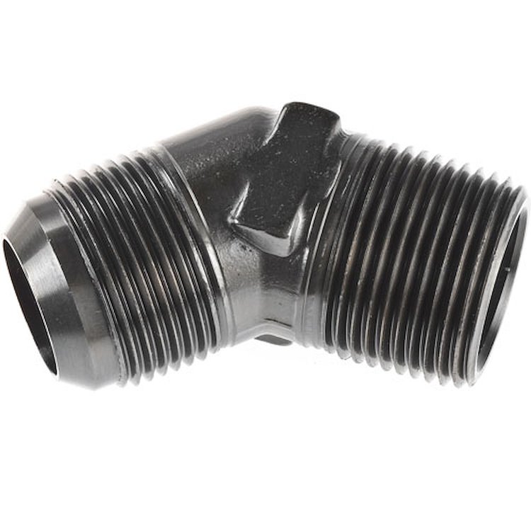 AN to NPT 45-Degree Adapter Fitting [-16 AN Male to 1 in. NPT Male, Black]