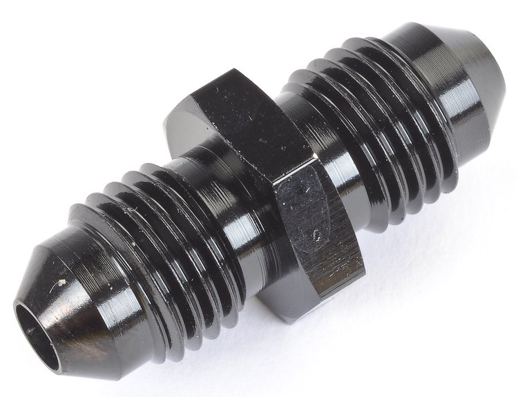 AN to AN Straight Union Fitting [-4 AN to -4 AN, Black]