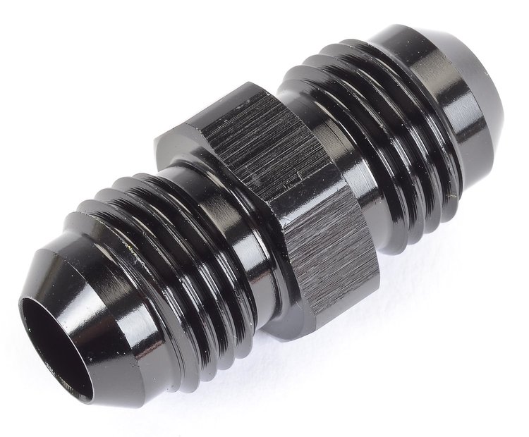 AN to AN Straight Union Fitting [-6 AN to -6 AN, Black]