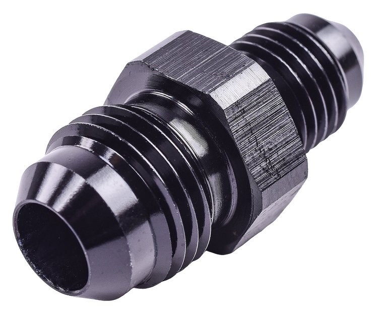 AN to AN Union Reducer Fitting [-6 AN Male to -4 AN Male, Black]