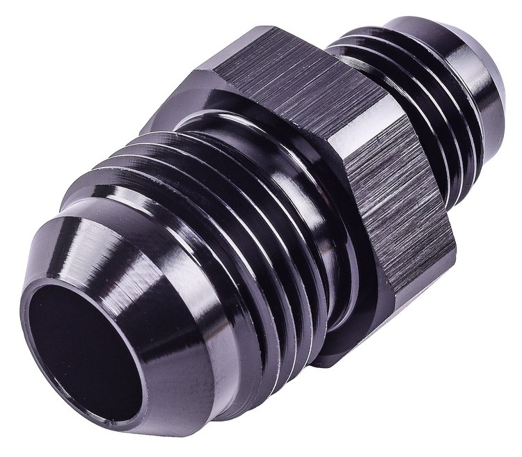 AN to AN Union Reducer Fitting [-8 AN Male to -6 AN Male, Black]