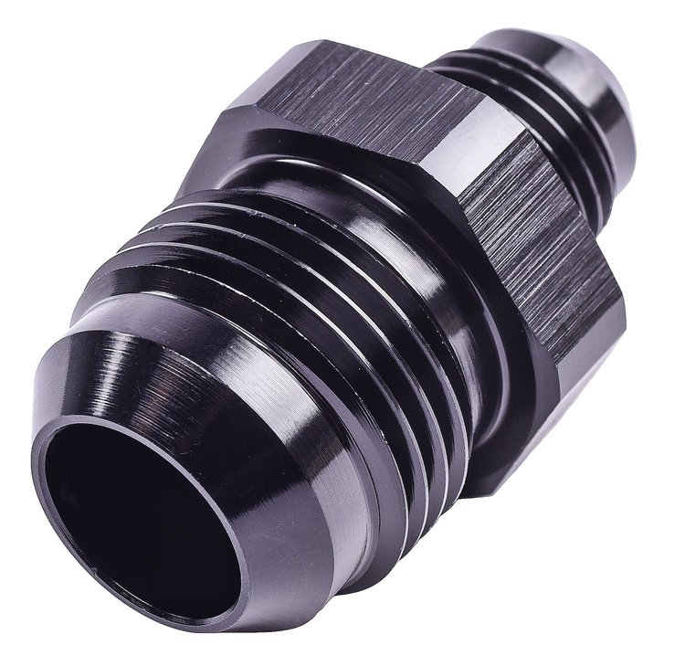 AN to AN Union Reducer Fitting [-10 AN Male to -6 AN Male, Black]