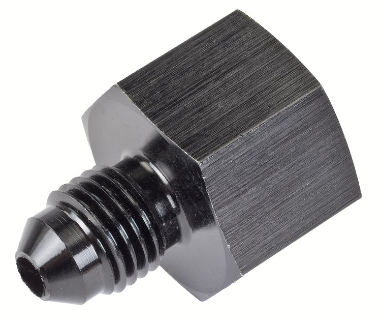 AN Female to Male Reducer Fitting [-6 AN Female to -4 AN Male, Black]
