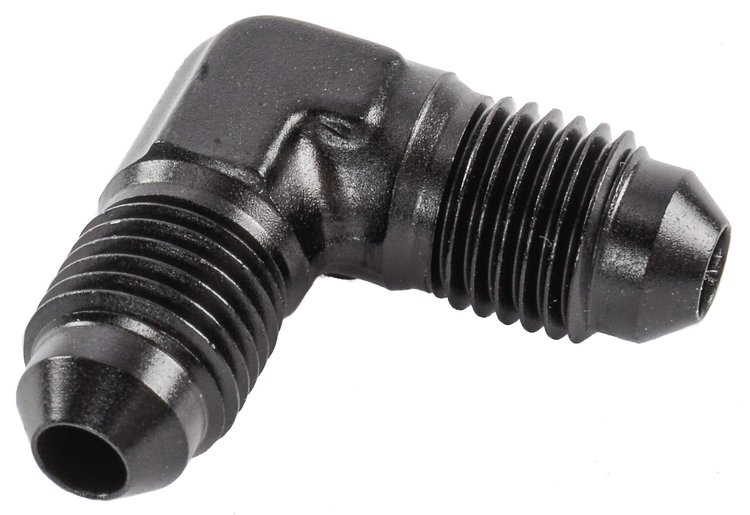 AN to AN 90-Degree Union Fitting [-4 AN to -4 AN, Black]