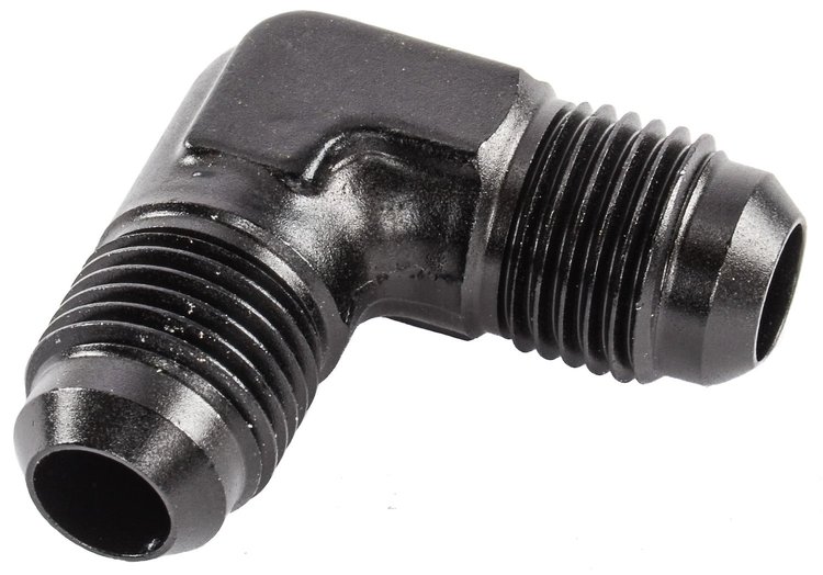 AN to AN 90-Degree Union Fitting [-6 AN to -6 AN, Black]