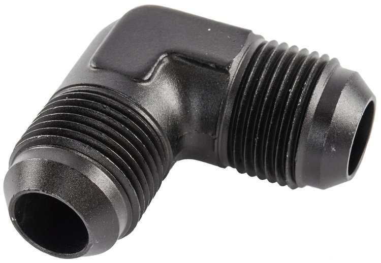 AN to AN 90-Degree Union Fitting [-12 AN to -12 AN, Black]