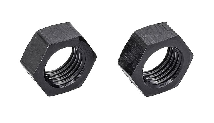 AN Bulkhead Adapter Nuts  [-3 AN, Black]