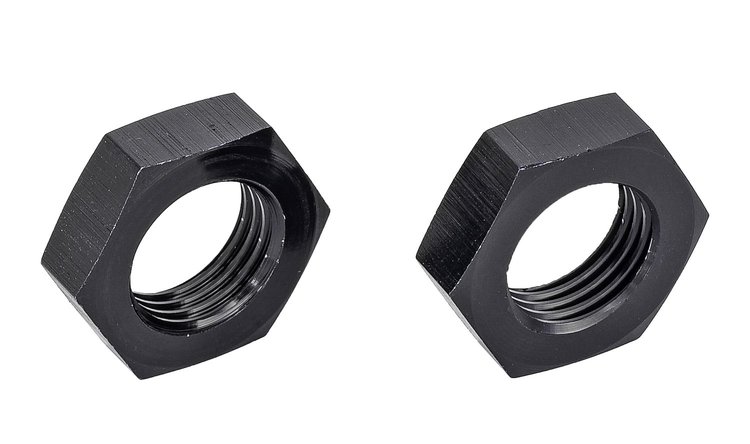 AN Bulkhead Adapter Nuts  [-6 AN, Black]