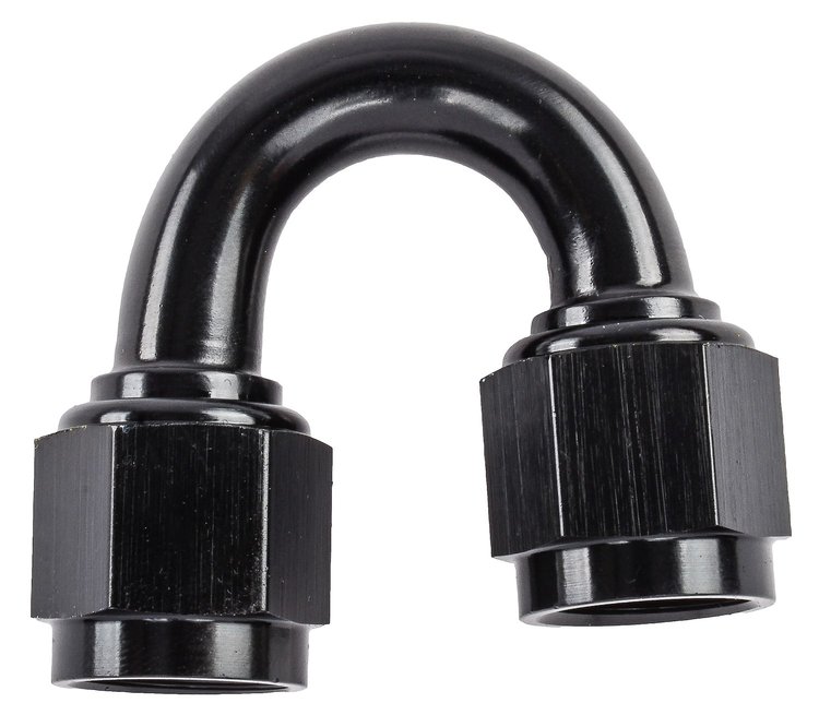 Black -6 AN 180 degree Swivel Coupler