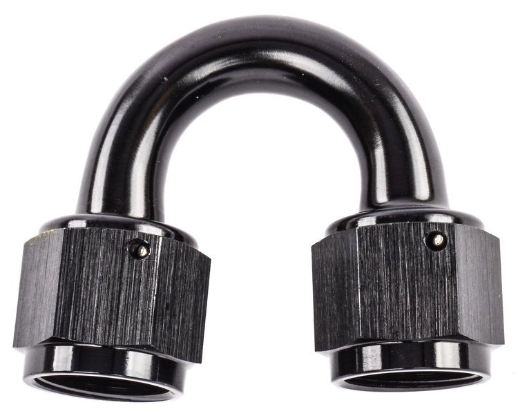 Black -8 AN 180 degree Swivel Coupler
