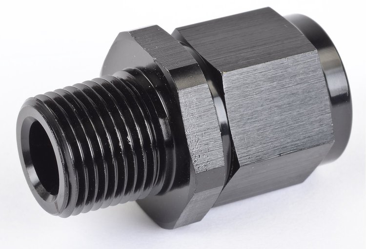 AN to NPT Straight Adapter Fitting [-8 AN Female to 3/8 in. NPT Male, Black]
