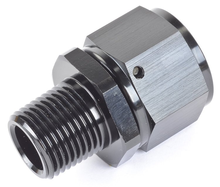 AN to NPT Straight Adapter Fitting [-12 AN Female to 1/2 in. NPT Male, Black]