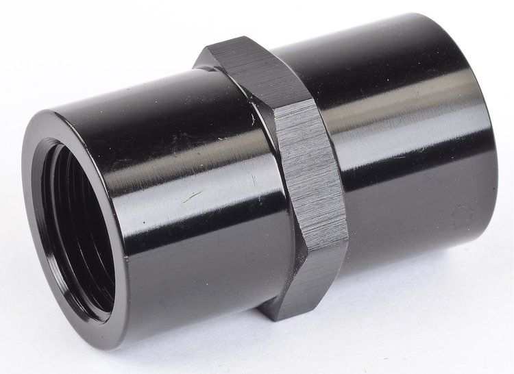 NPT to NPT Straight Union Fitting [1/2 in. NPT Female to 1/2 in. NPT Female, Black]