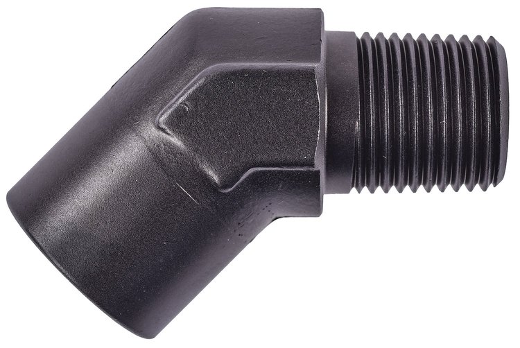 NPT to NPT 45-Degree Union Fitting [1/2 in. NPT Male to 1/2 in. NPT Female, Black]