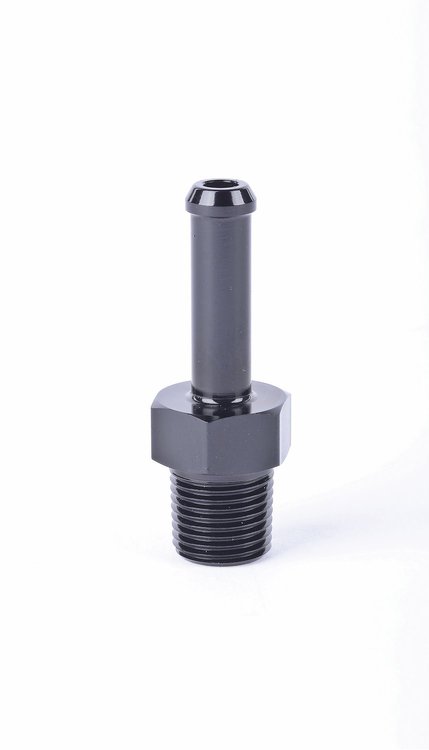 NPT to Hose Barb Fitting, Straight [1/8 in. NPT Male to 1/4 in. I.D. Hose, Black]