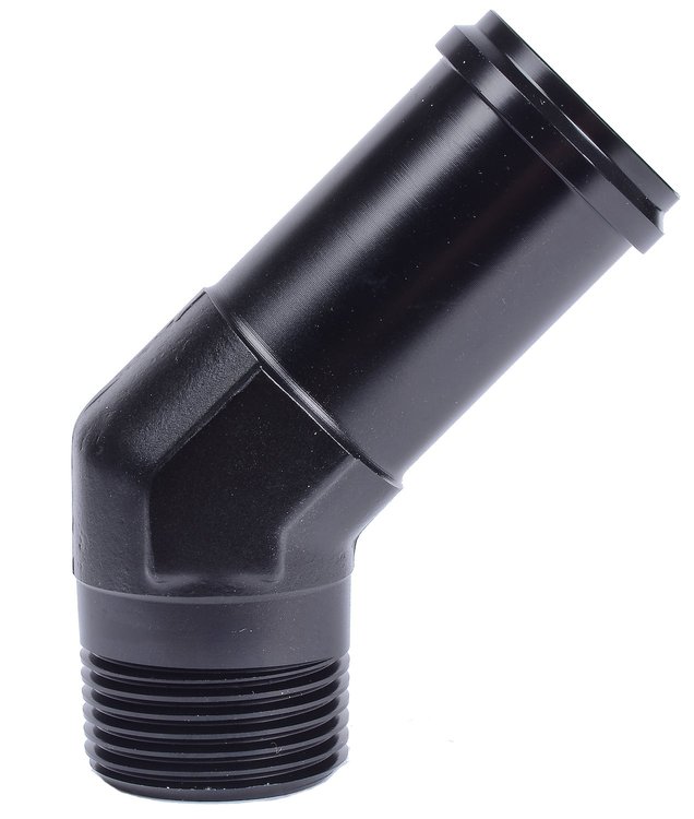 NPT to Hose Barb Fitting, 45-Degree [3/4 in. NPT Male to 1 in. I.D. Hose, Black]