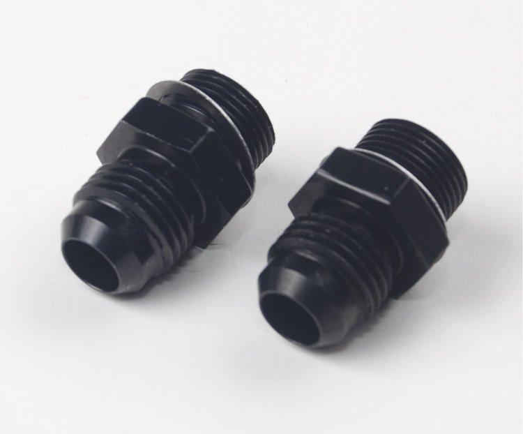 Carburetor Fuel Inlet AN Fittings -6 AN to 9/16 in.-24 [Black]