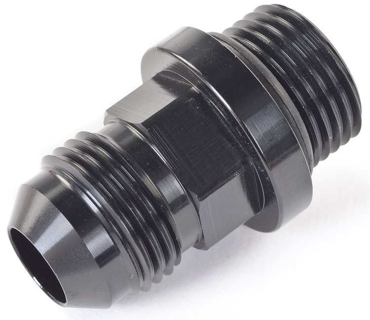 Carburetor Fuel Inlet AN Fittings -8 AN O-ring (3/4 in.-16) to -8 AN [Black]