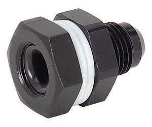 Black High-Flow Fuel Cell Bulkhead Fitting -6AN