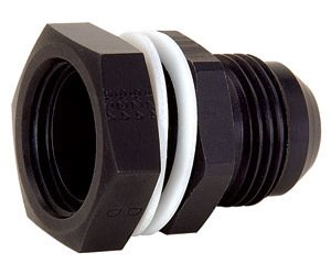 Black High-Flow Fuel Cell Bulkhead Fitting -12AN