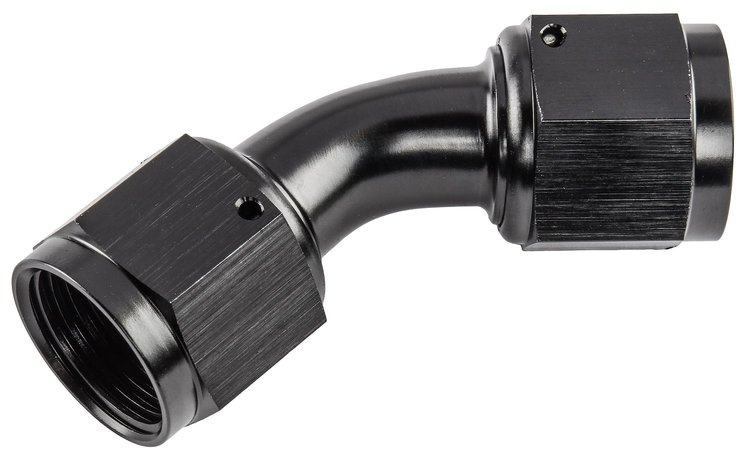 Black -10 AN 45 degree Swivel Coupler