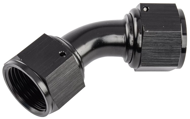 Black -12 AN 45 degree Swivel Coupler